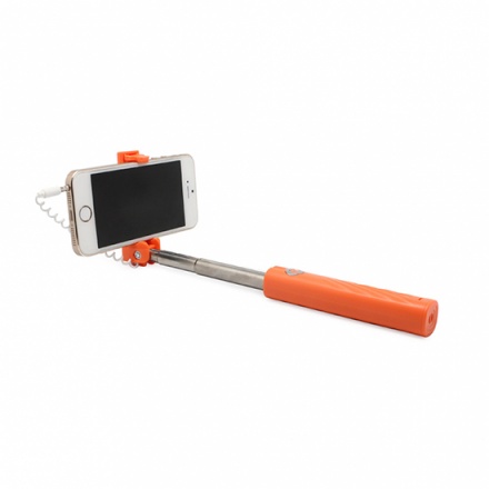 REMAX Držák selfie Mini - XT-P02 - drátový konektor 3,5 mm - Oranžová, 55725