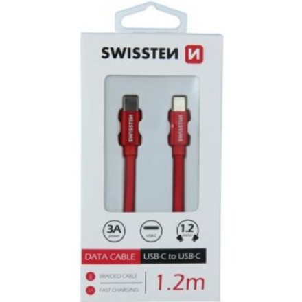 Swissten 71527205 USB-C/USB-C, 1,2m, červená