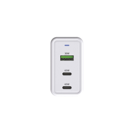 Síťová nabíječka GaN/30W+65W+65W/3xUSB/1xUSB-A+2x white, 12005