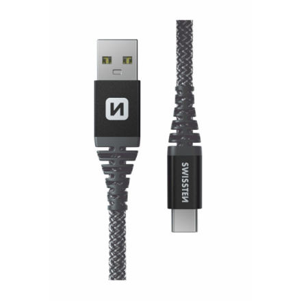 Swissten datový kabel kevlar USB / USB-C 1,5 M antracit 71541010