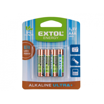 baterie alkalické, 4ks, 1,5V AAA (LR03) 42010