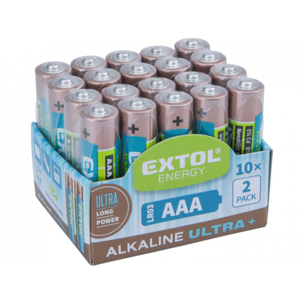 baterie alkalické, 20ks, 1,5V AAA (LR03) 42012