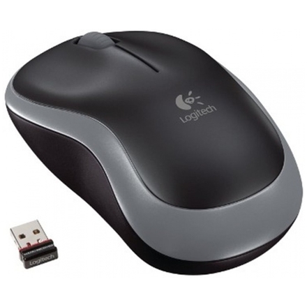 Logitech M185 nano/Kancelářská/Optická/1 000 DPI/Bezdrátová USB/Šedá, 910-002238