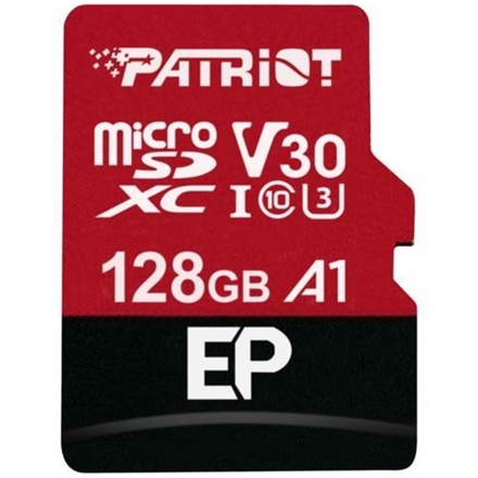 Patriot V30 A1/micro SDXC/128GB/UHS-I U3 / Class 10/+ Adaptér, PEF128GEP31MCX