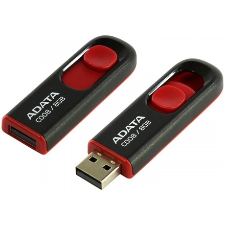 ADATA C008/8GB/USB 2.0/USB-A/Červená, AC008-8G-RKD