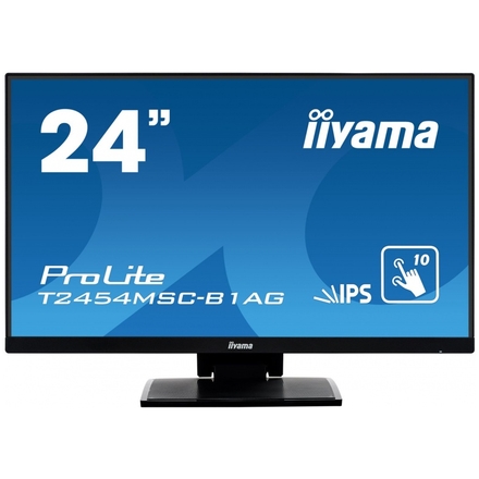 24" iiyama T2454MSC-B1AG - IPS,FullHD,5ms,250cd/m2, 1000:1,16:9,VGA,HDMI,repro., T2454MSC-B1AG