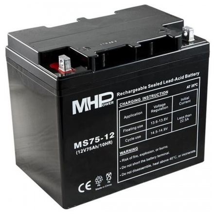 CARSPA Pb akumulátor MHPower VRLA AGM 12V/75Ah (MS75-12), MS75-12