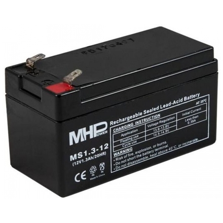 CARSPA Pb akumulátor MHPower VRLA AGM 12V/1,3Ah (MS1.3-12, MS1.3-12
