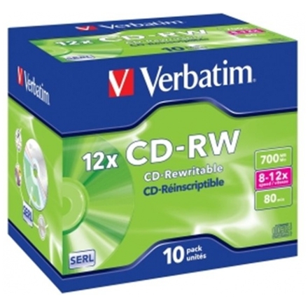 VERBATIM CD-RW(10-Pack)/Jewel/12x/700MB, 43148