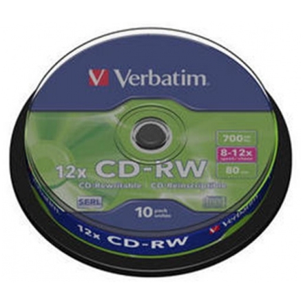 VERBATIM CD-RW 80min. 8-12x, 10 cake, 43480