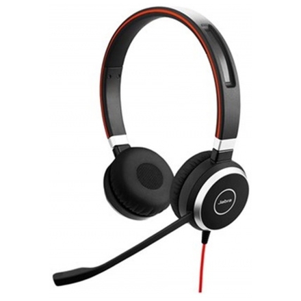 Jabra Evolve 40/Stereo/USB-C/Drát/MS/Černá-červená, 6399-823-189