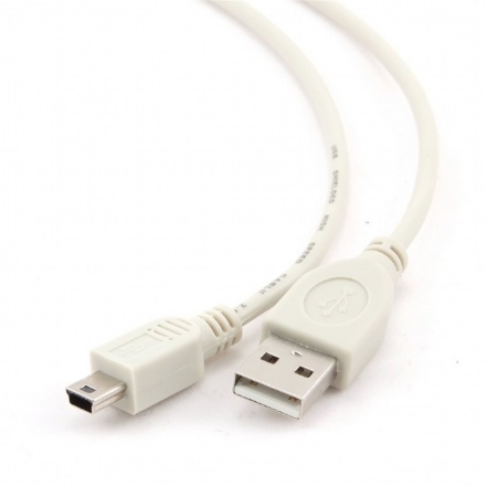 GEMBIRD USB 2.0 - Mini-USB, 0,9m, M/M, bílý, CC-USB2-AM5P-3