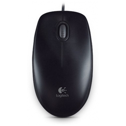 Logitech B100/Kancelářská/Optická/800 DPI/Drátová USB/Černá, 910-003357