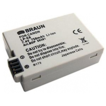 BRAUN PHOTOTECHNIK Braun akumulátor CANON LP-E8, 950mAh, 59381