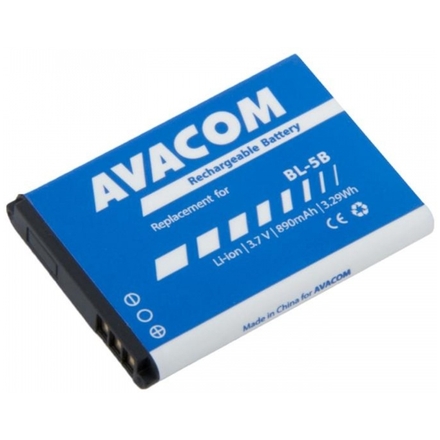 Baterie AVACOM GSNO-BL5B-S890 do mobilu Nokia 3220, 6070, Li-Ion 3,7V 890mAh (náhrada BL-5B), GSNO-BL5B-S890