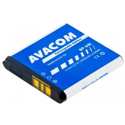 Baterie AVACOM GSNO-BP6M-S1070 do mobilu Nokia 6233, 9300, N73 Li-Ion 3,7V 1070mAh (náhrada BP-6M), GSNO-BP6M-S1070