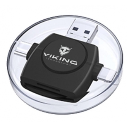 VIKING ČTEČKA PAMĚŤOVÝCH KARET V4 USB3.0 4V1 černá, VR4V1B