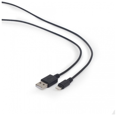 GEMBIRD Kabel CABLEXPERT USB 2.0 Lightning (IP5 a vyšší) nabíjecí a synchronizační kabel, 1m, černý, CC-USB2-AMLM-1M