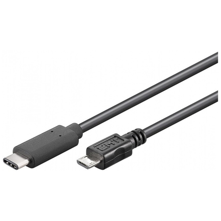 PremiumCord USB-C/male - USB 2.0 Micro-B/Male, černý, 0,6m, ku31cb06bk