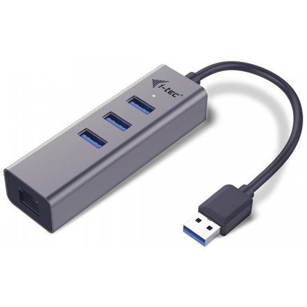 i-tec USB 3.0 Metal HUB 3 Port + Gigabit Ethernet, U3METALG3HUB
