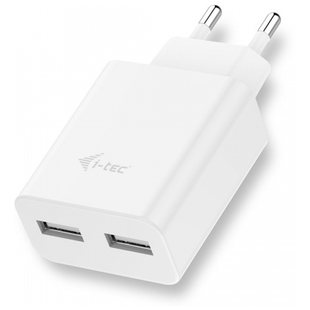 i-tec USB Power Charger 2 Port 2.4A White, CHARGER2A4W