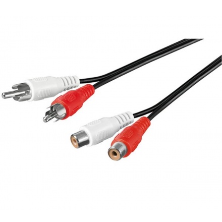 PremiumCord Kabel 2x Cinch-2x Cinch, M/F 15m, kjackcmf2-15