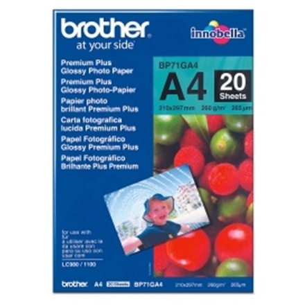 BROTHER BP71GA4, 20 listů, A4, Premium Glossy, 260g, BP71GA4