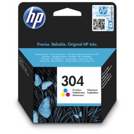 HP 304 Tri-color Original Ink Cartridge, N9K05AE, N9K05AE - originální