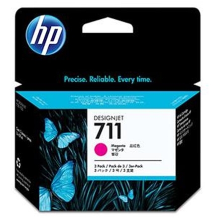 HP no 711 - purpurová ink. kazeta - 3pack, CZ135A, CZ135A - originální