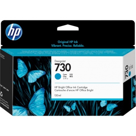 HP 730 130-ml Cyan Ink Cartridge  , P2V62A - originální