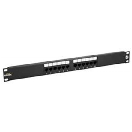 19" patch panel Solarix 12 x RJ45 CAT5E UTP 150 MHz černý 1U SX12-5E-UTP-BK, 24000120