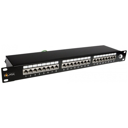 19" patch panel Solarix 24 x RJ45 CAT6 STP černý 1U SX24-6-STP-BK, 24200124