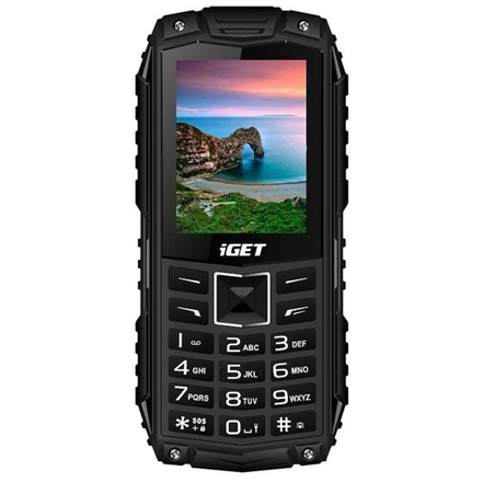 iGET Defender D10 Black - odolný telefon IP68, DualSIM, 2500 mAh, BT, powerbanka, svítilna, FM, MP3, 84000426