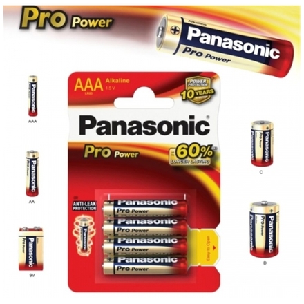 Alkalická baterie AAA Panasonic Pro Power LR03 4ks, 09738