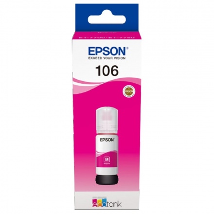 EPSON 106 EcoTank Magenta ink bottle, C13T00R340 - originální