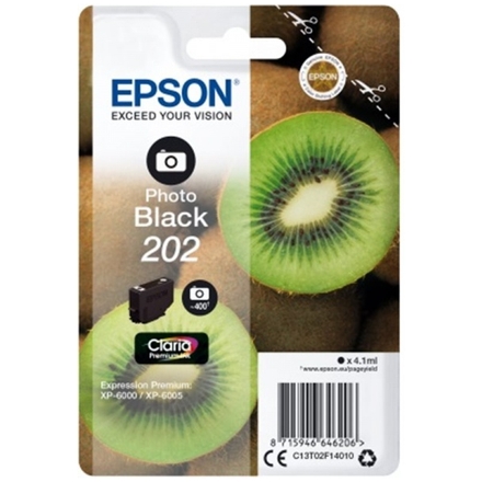 EPSON ink Fotočerná 202 Premium - singlepack, 4,1ml, 400s, standard, C13T02F14010 - originální