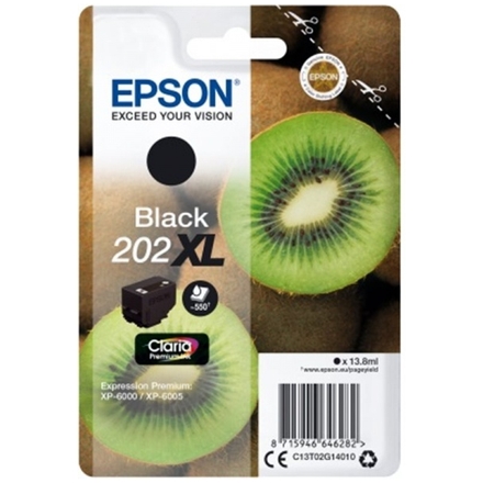 EPSON singlepack,Black 202XL,Premium Ink,XL, C13T02G14010 - originální