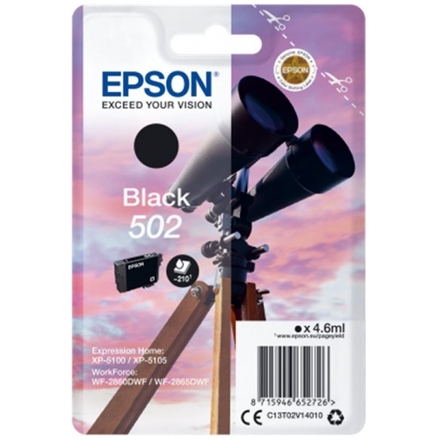 EPSON singlepack,Black 502,Ink,standard, C13T02V14010 - originální