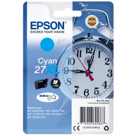 Epson Singlepack Cyan 27XL DURABrite Ultra Ink, C13T27124012 - originální