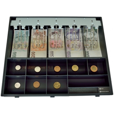 VIRTUOS Plastový pořadač na peníze pro C425, kovové držáky bankovek, EKN9020