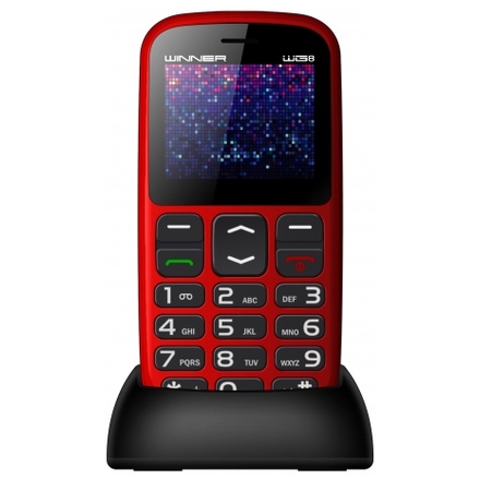 Tlačítkový mobilní telefon Winner WG 8C červená