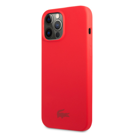 Lacoste Liquid Silicone Glossy Printing Logo Kryt pro iPhone 13 Pro Max Red, LCHCP13XSR