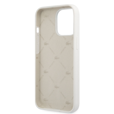 Lacoste Liquid Silicone Allover Pattern Kryt pro iPhone 13 Pro White, LCHC13LSOW