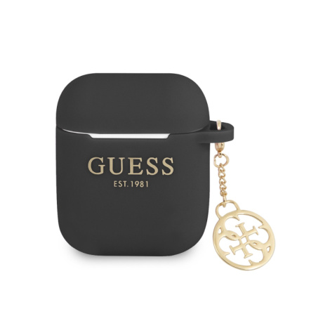 Guess 4G Charms Silikonové Pouzdro pro Airpods 1/2 Black, GUA2LSC4EK