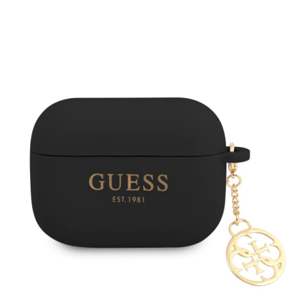 Guess 4G Charm Silikonové Pouzdro pro AirPods Pro Black, GUAPLSC4EK