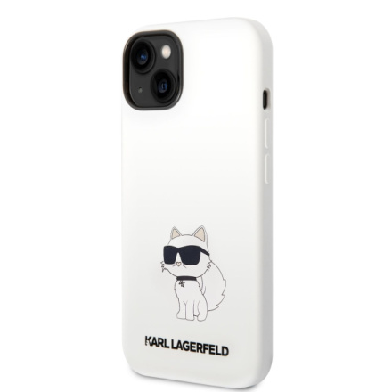 Karl Lagerfeld Liquid Silicone Choupette NFT Zadní Kryt pro iPhone 14 Plus White, KLHCP14MSNCHBCH