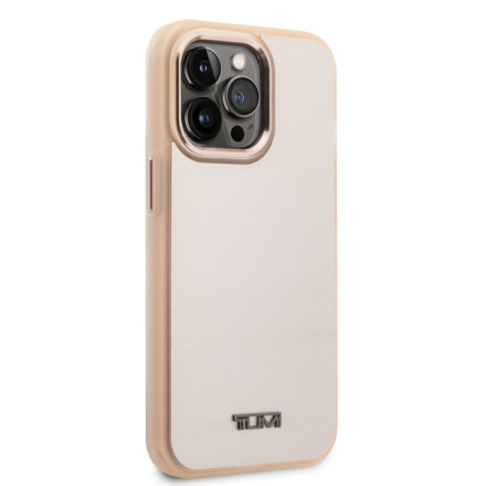 TUMI Aluminium Carbon Pattern Zadní Kryt pro iPhone 14 Pro Max Light Pink, TUHCP14XMCAP