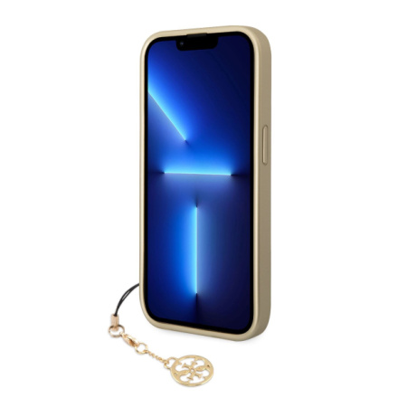 Guess 4G Charm Zadní Kryt pro iPhone 14 Pro Brown, GUHCP14LGF4GBR