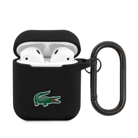 Lacoste Liquid Silicone Croc Logo Pouzdro pro AirPods 1/2 Black, LCA2SLOK