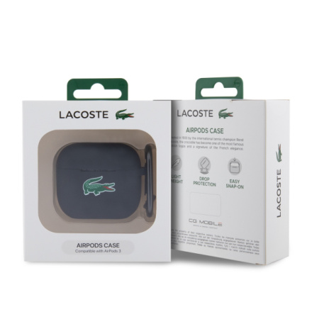 Lacoste Liquid Silicone Croc Logo Pouzdro pro AirPods 3 Black, LCA3SLOK